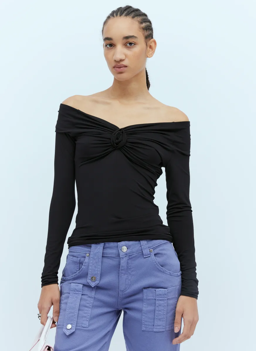Rose Mesh Long Sleeve Top