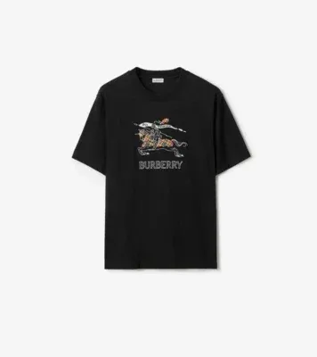 Knight Sketch Cotton T-shirt in Black