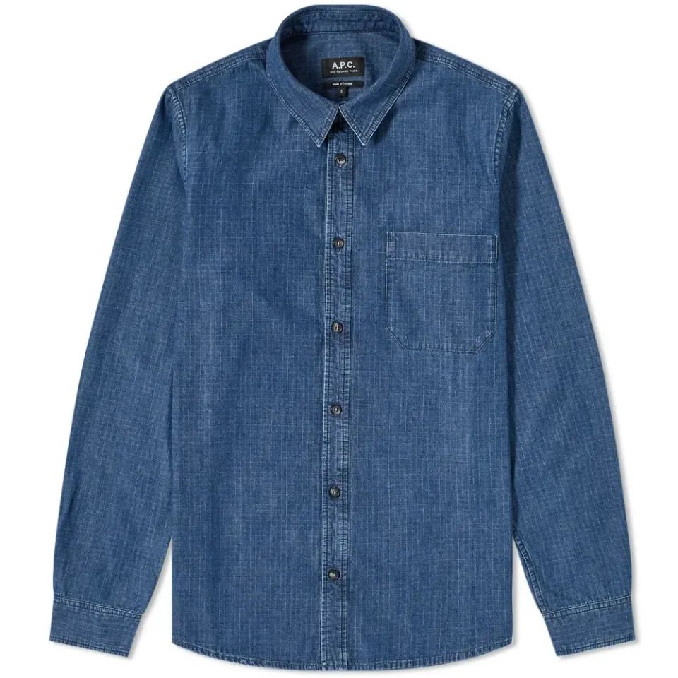 A.P.C. Georges Denim Check Overshirt