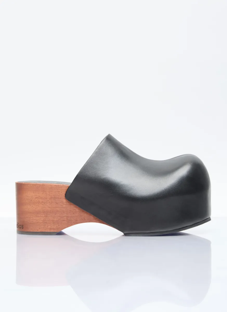 Leather Wood Clogs
