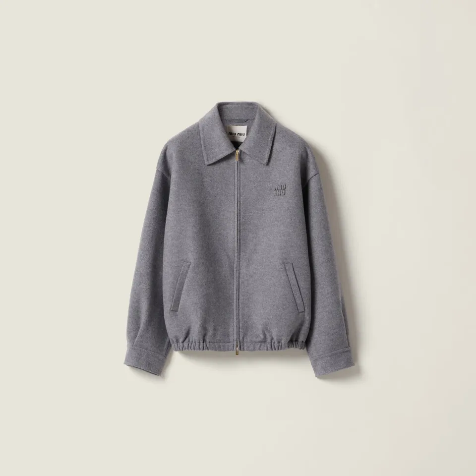 Double cashmere blouson jacket