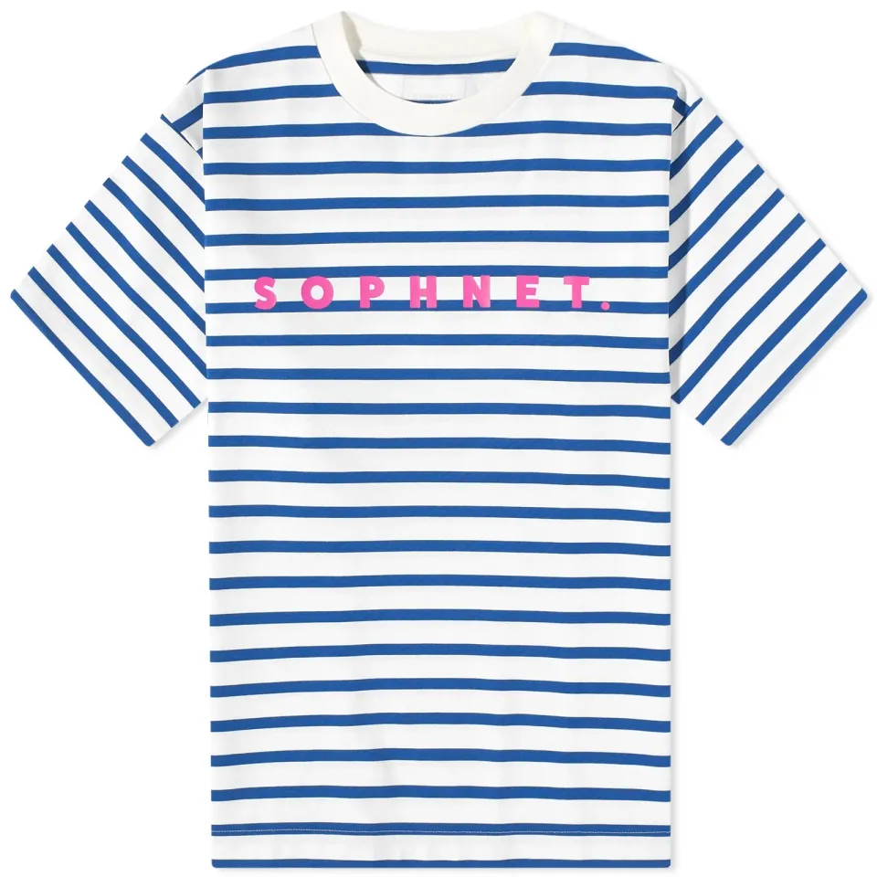 SOPHNET. Logo Stripe T-Shirt