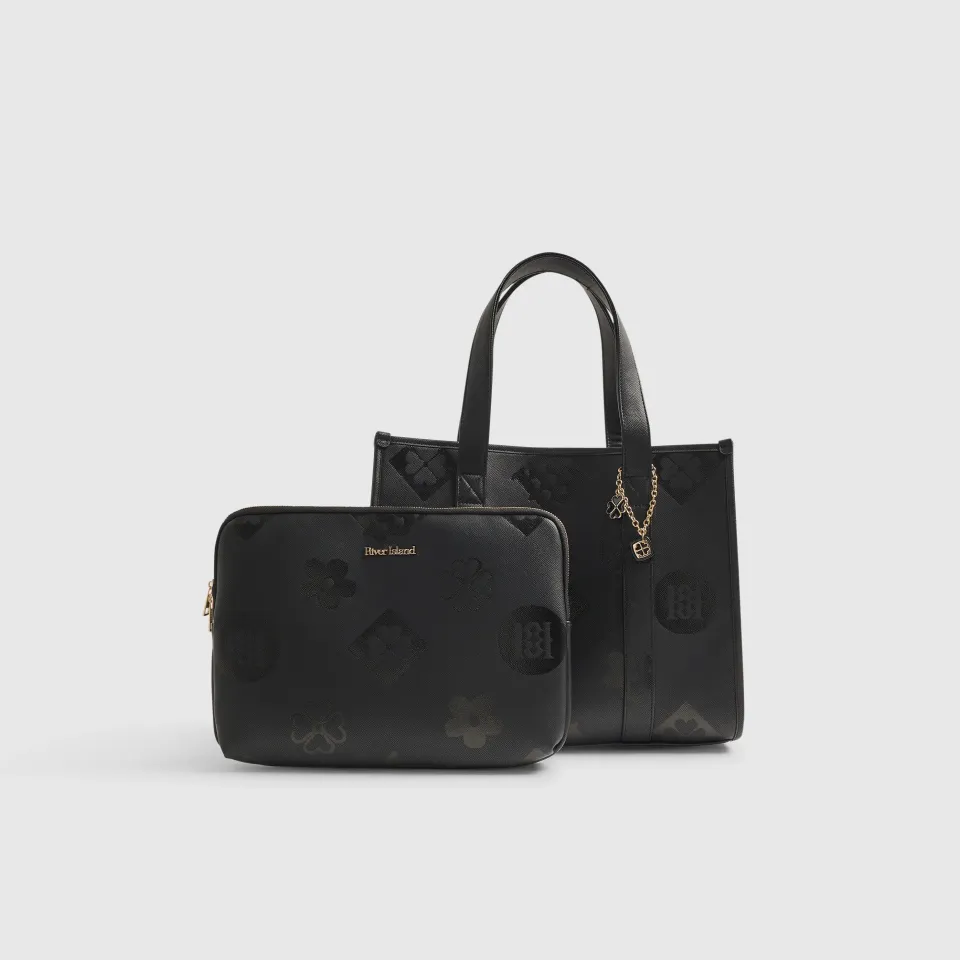 Logo Embossed Large Tote Bag Set