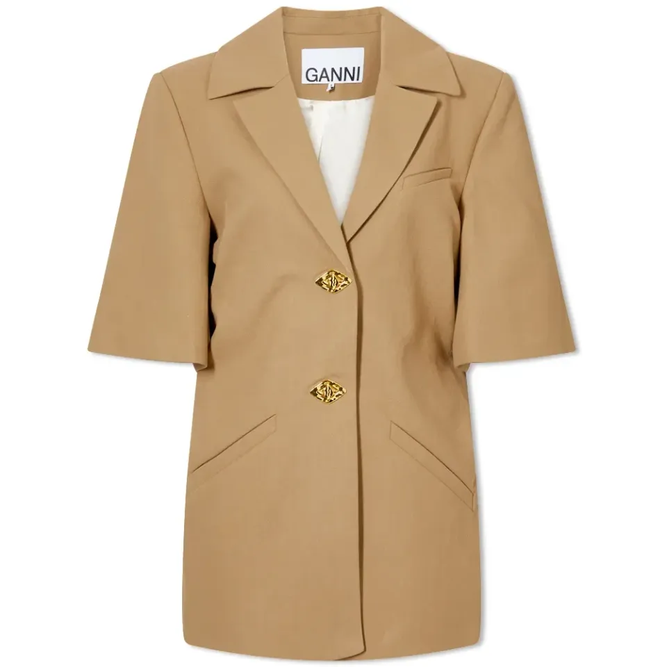Short Sleeve Boxy Blazer Jacket