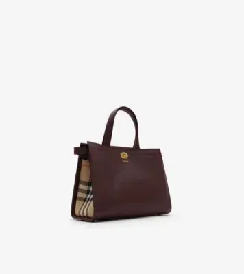 Small Check Cotswolds Tote in Vineyard red - Women, Leather