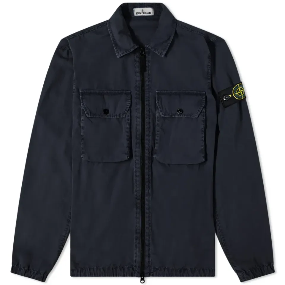 2 Pocket Brushed Cotton Shirt Jacket