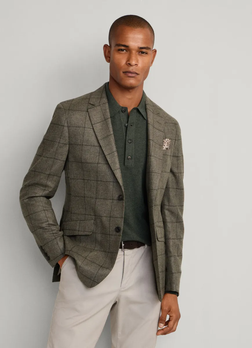 Wool Windowpane Blazer