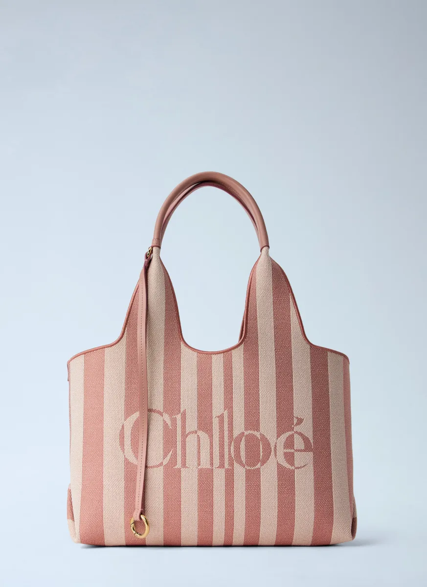 Stripy East-West Tote Bag