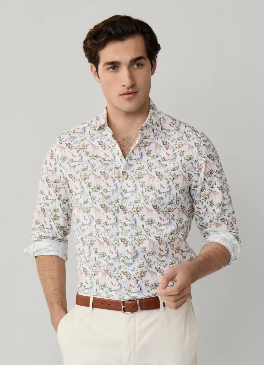 Tailored Fit Fauna Print Shirt
