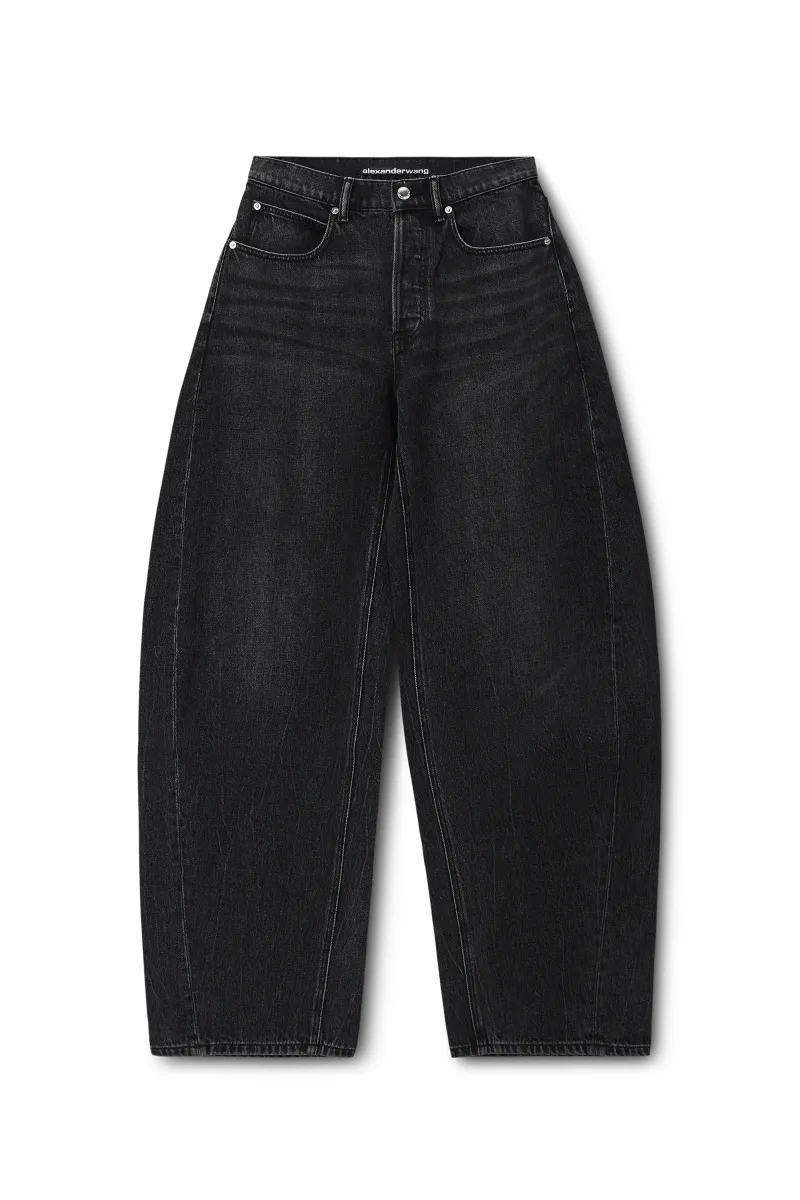 CRYSTAL HOTFIX CURSIVE LOGO POCKET BLOW UP JEAN