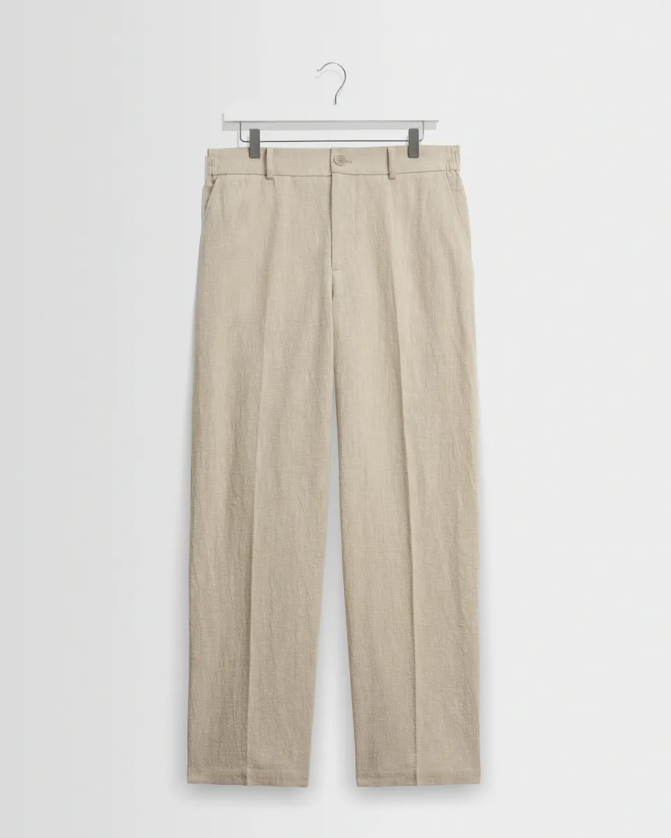 Bayham - Natural Linen-Cotton Relaxed Fit Trousers