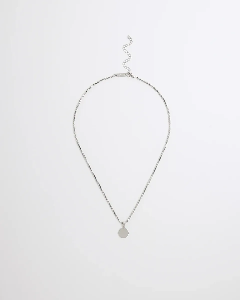 Steel Hexagon Chain Necklace