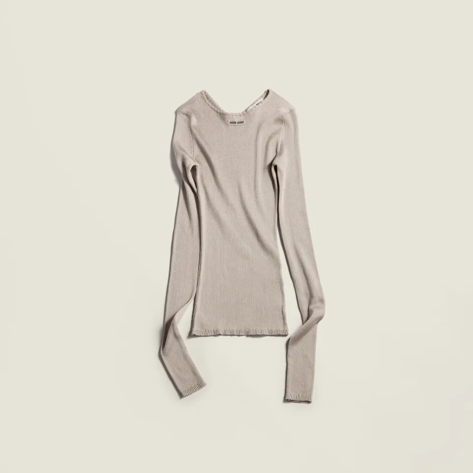 Silk crew-neck sweater