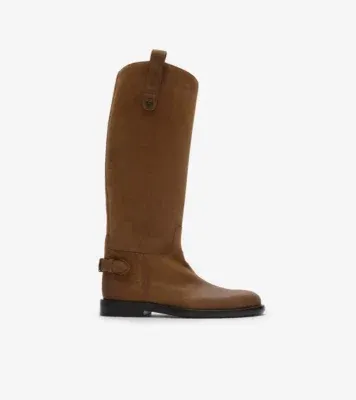 Suede Cavalier Boots in Boat brown