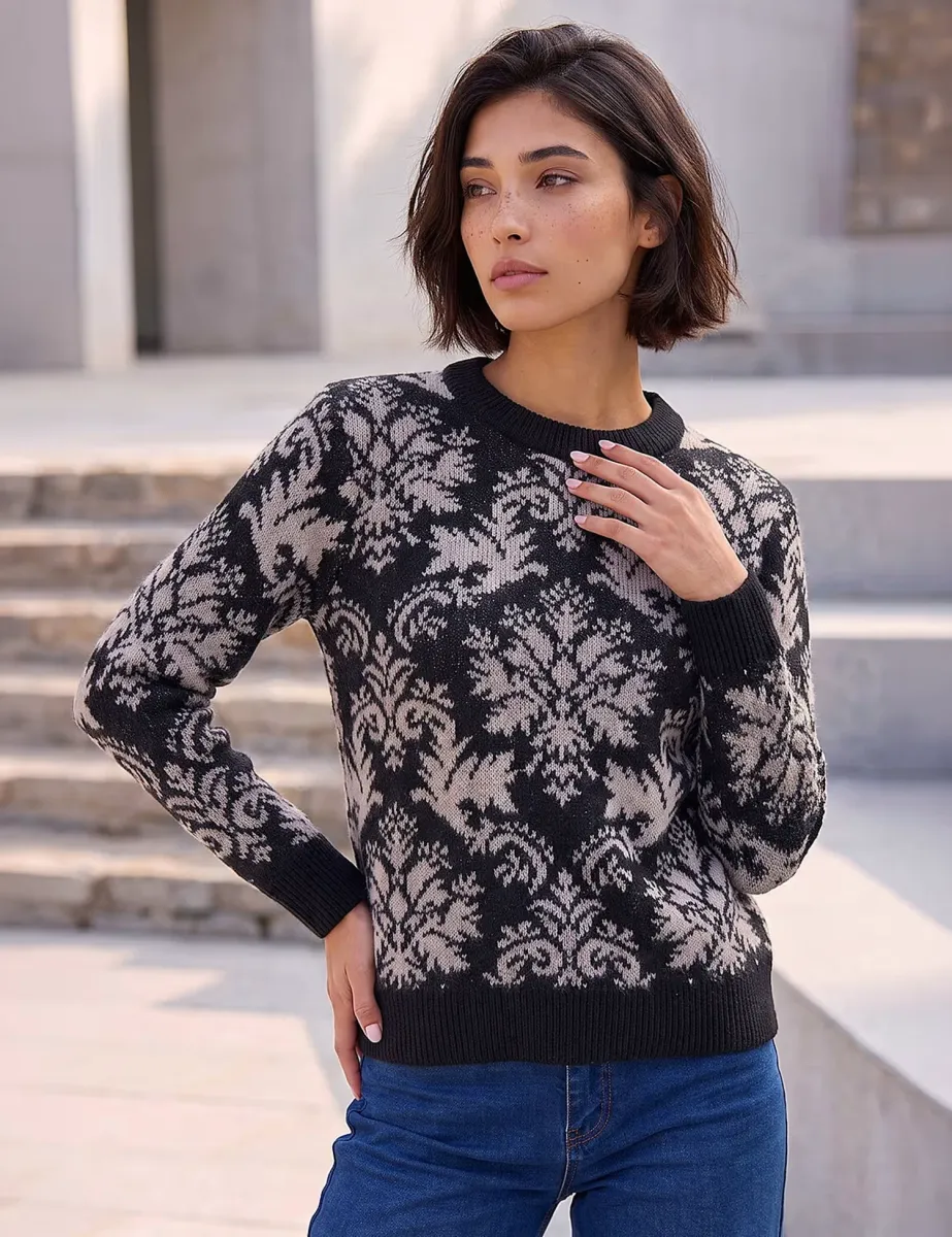 Patterned Jumper Black Mix
