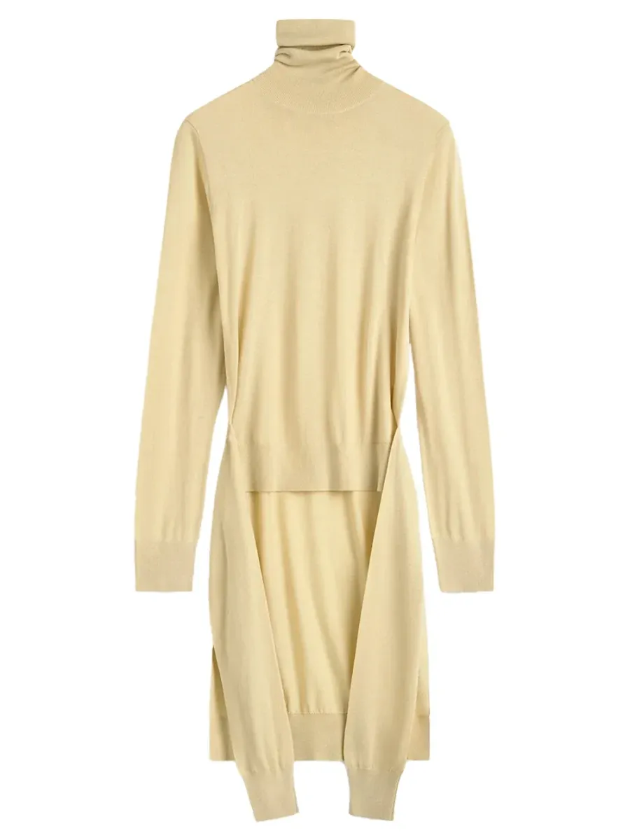Double-Sleeve Turtleneck Champagne