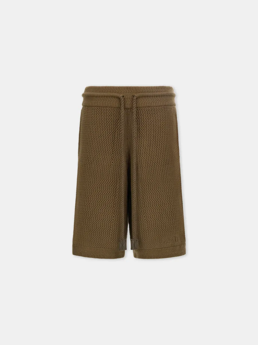 CROCHET MESH SHORT - Espresso