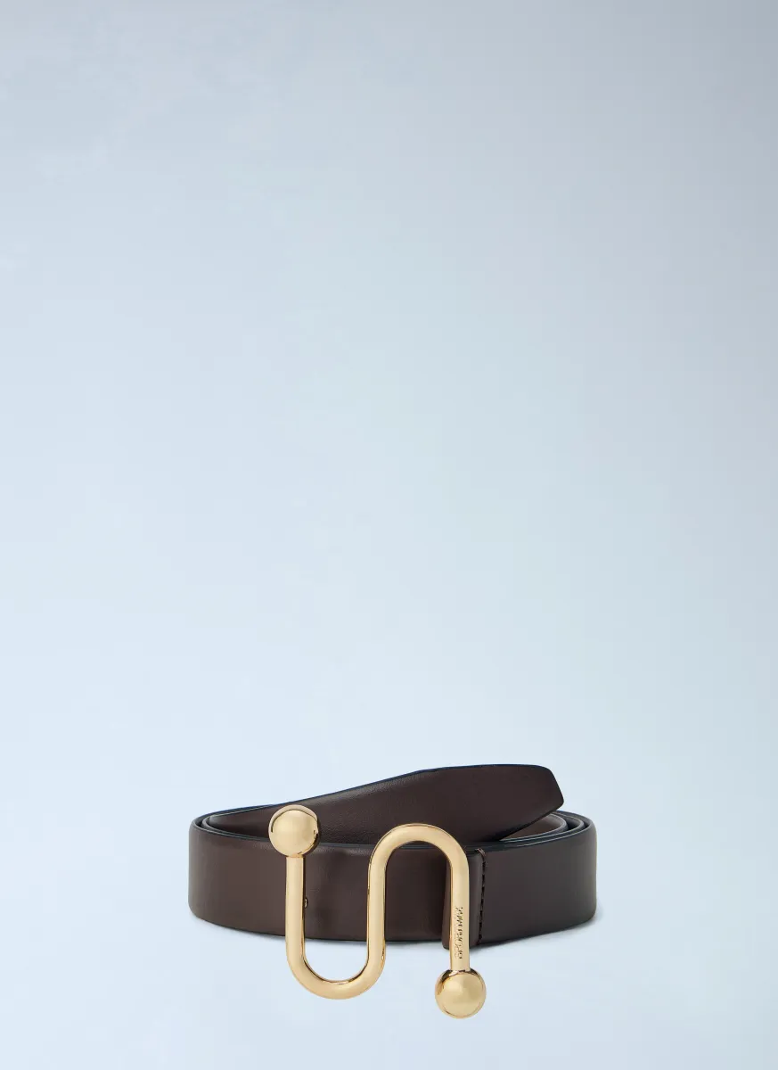 Hook Buckle Leather Belt