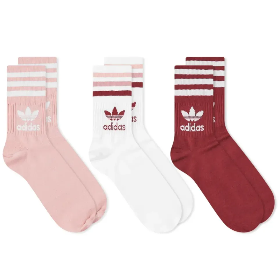 Mid Cut Crew Socks - 3 Pack