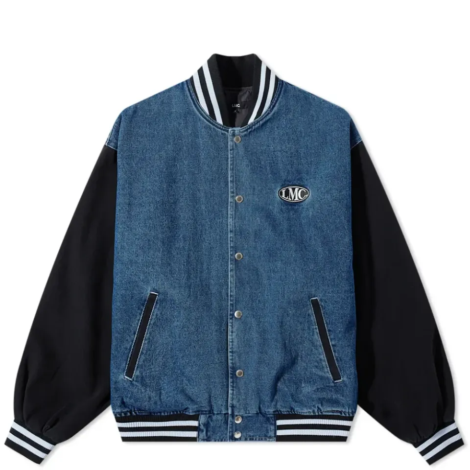 Washed Denim Baseball Jacket