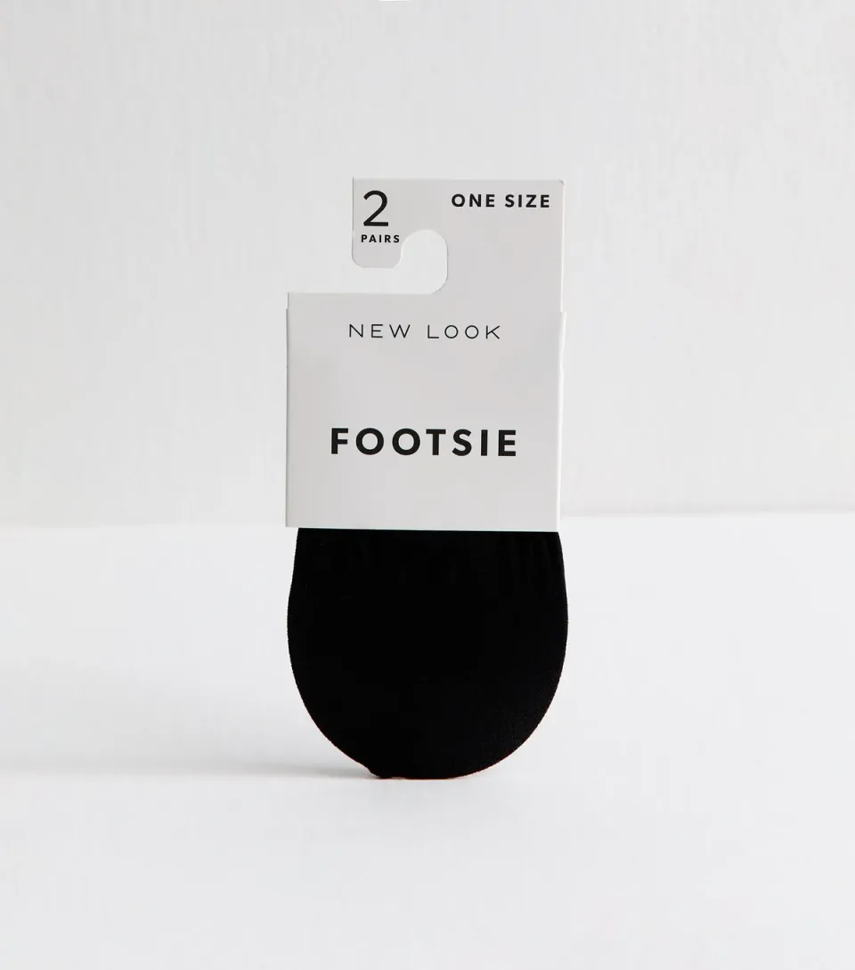 Pack of 2 Black Sheer Footsie Socks