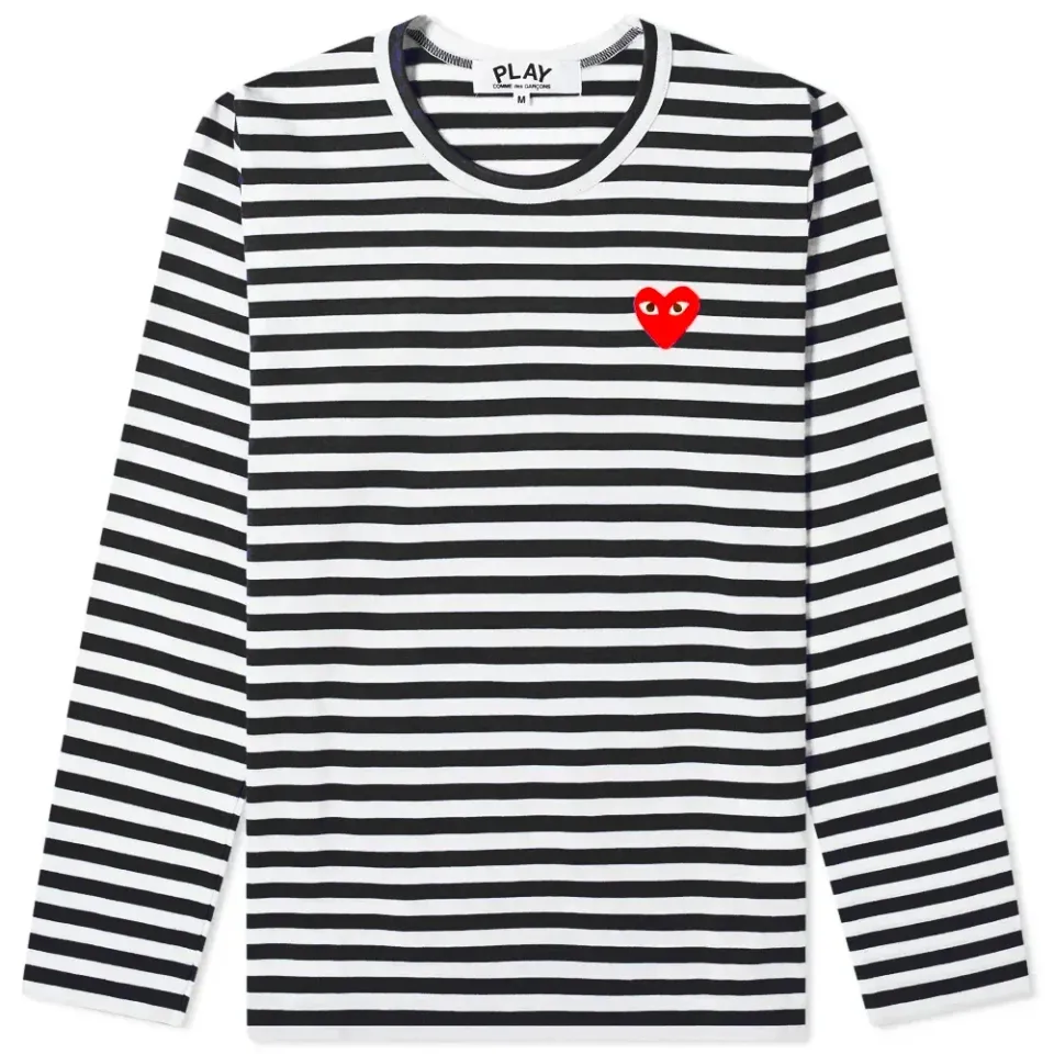 Women's Long Sleeve Heart Logo Stripe
