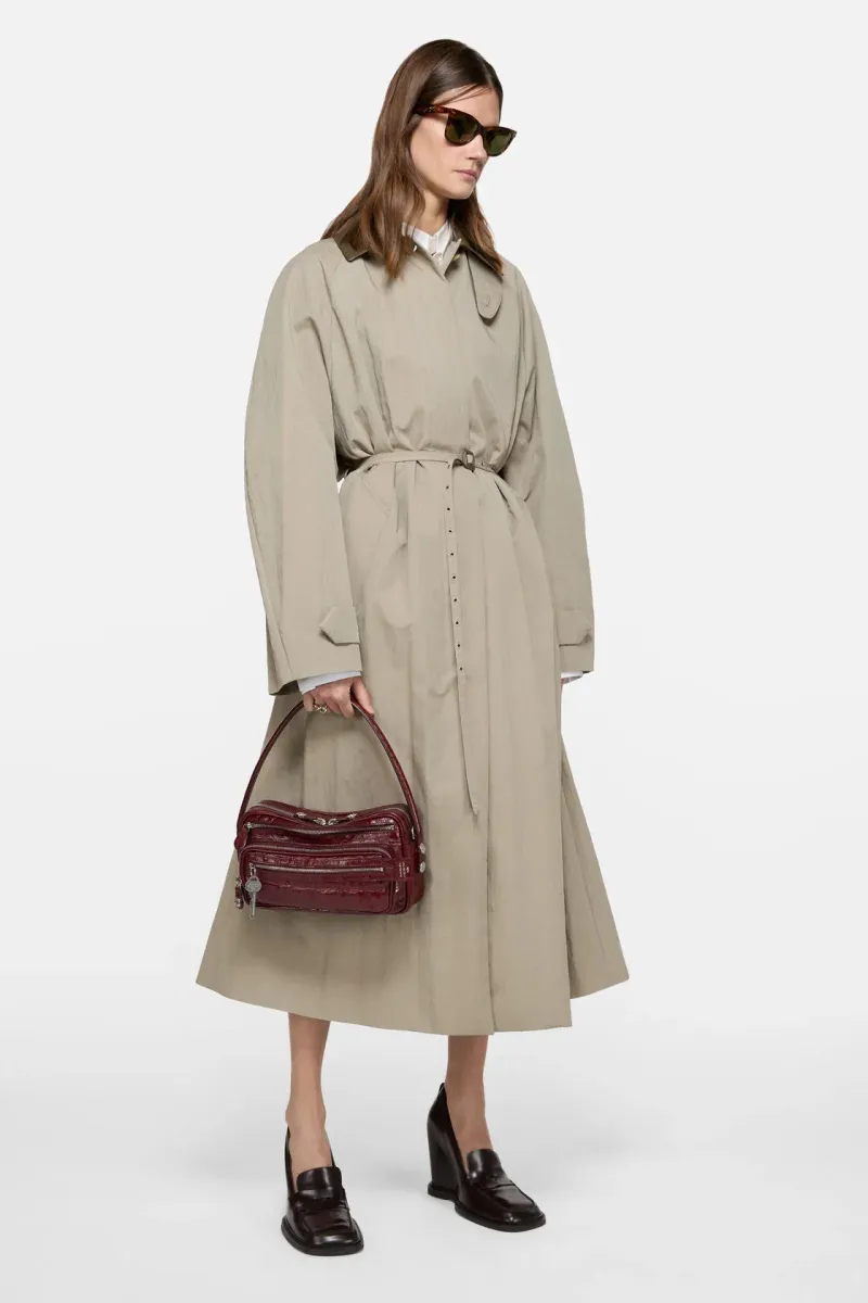 Belted trench coat