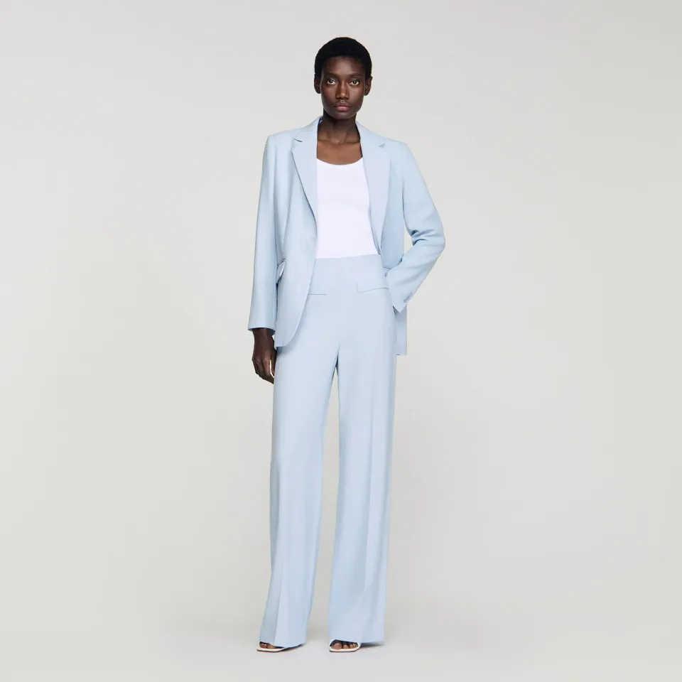 Striped sequin trousers