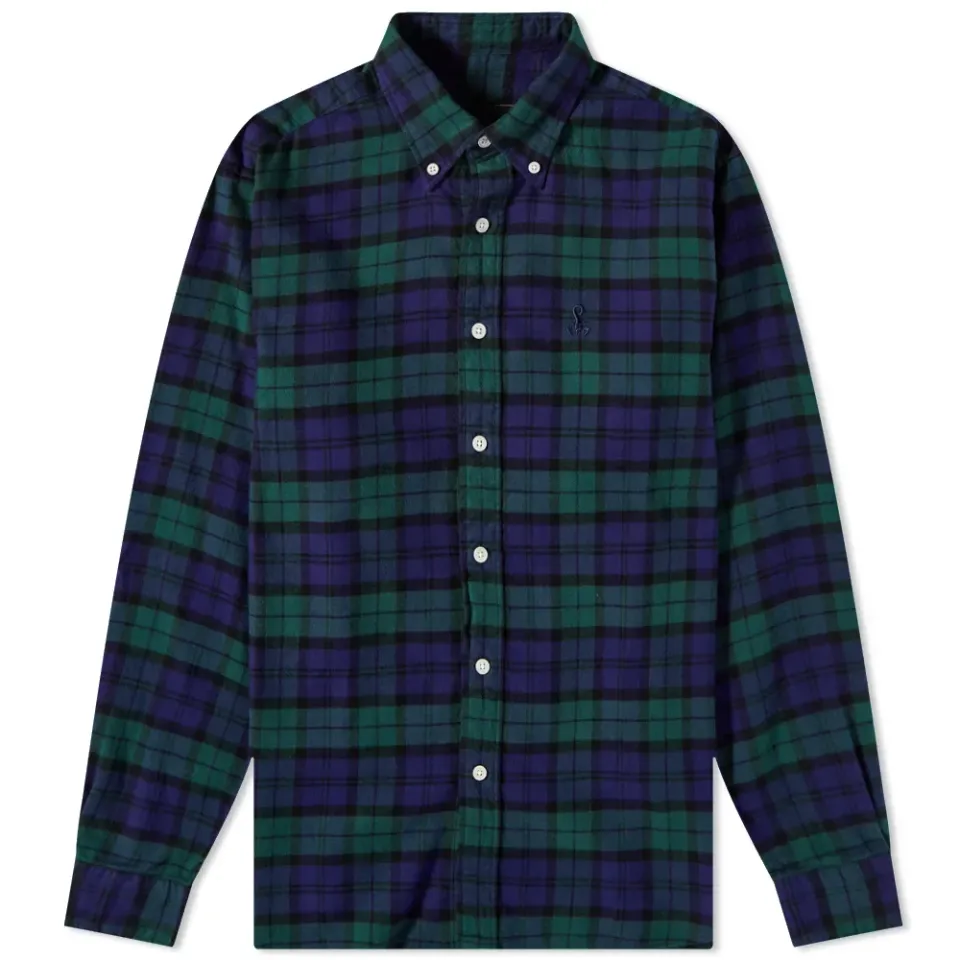 SOPHNET. Flannel Check Button Down Shirt