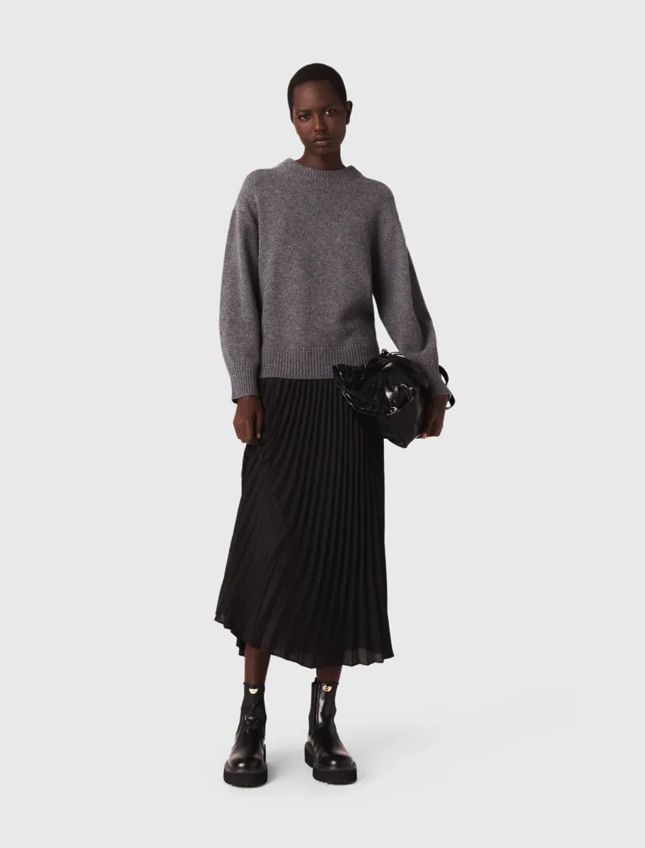 Dual-material maxi dress