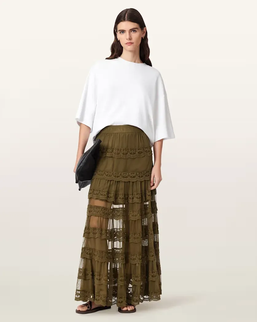 Maggie Tiered Lace Maxi Skirt