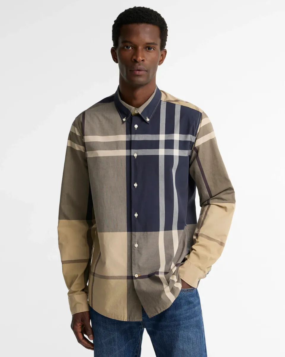Oversized Tartan Dunoon Tailored Long-Sleeved Shirt