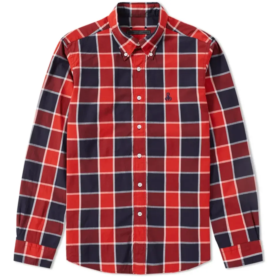 SOPHNET. Scorpion Embroidered Check Shirt