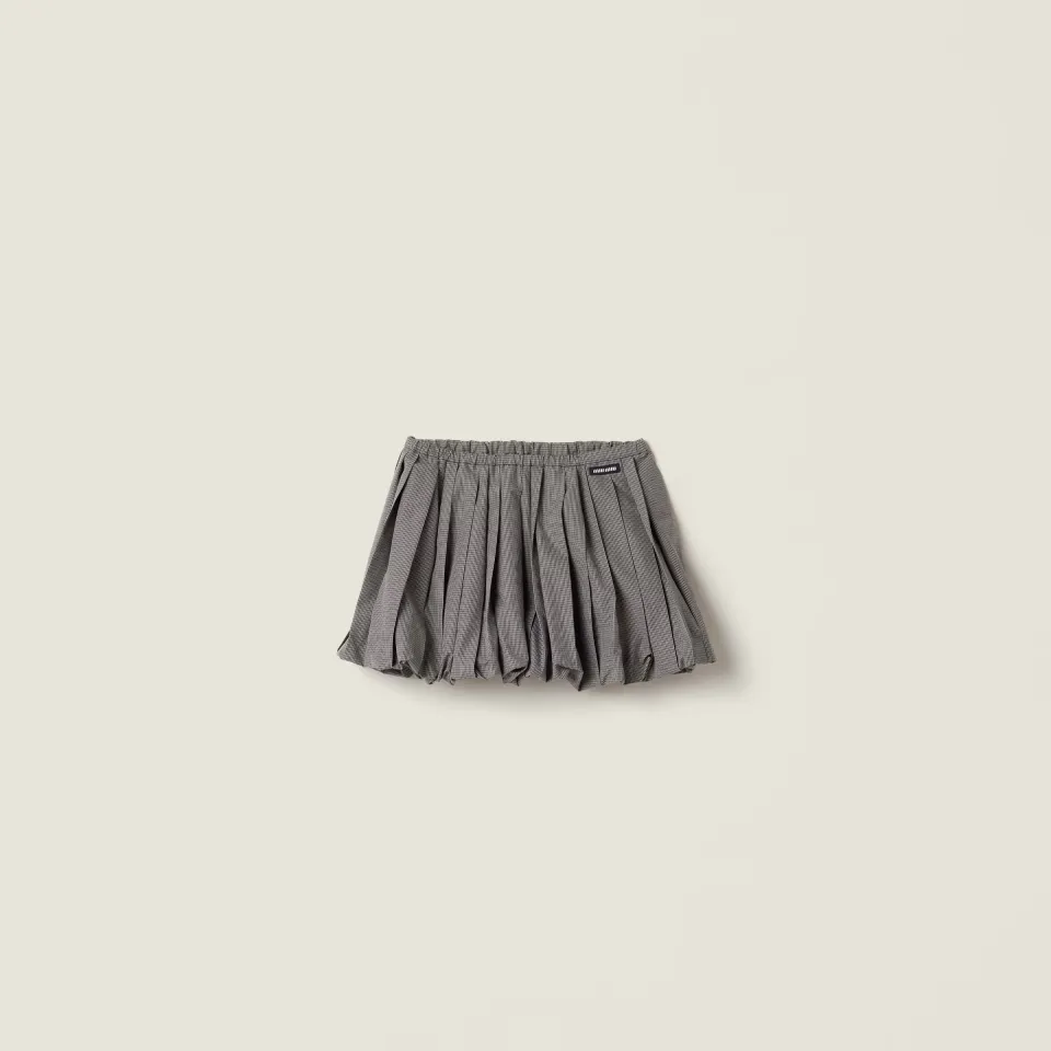 Pleated gingham check skirt