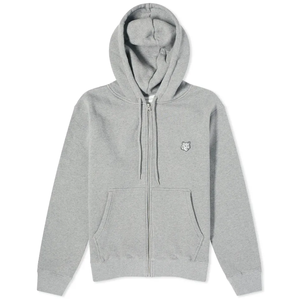 Bold Fox Head Patch Zip Hoodie