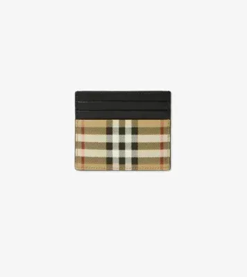 Tall Check Card Case in Archive beige - Men, Canvas