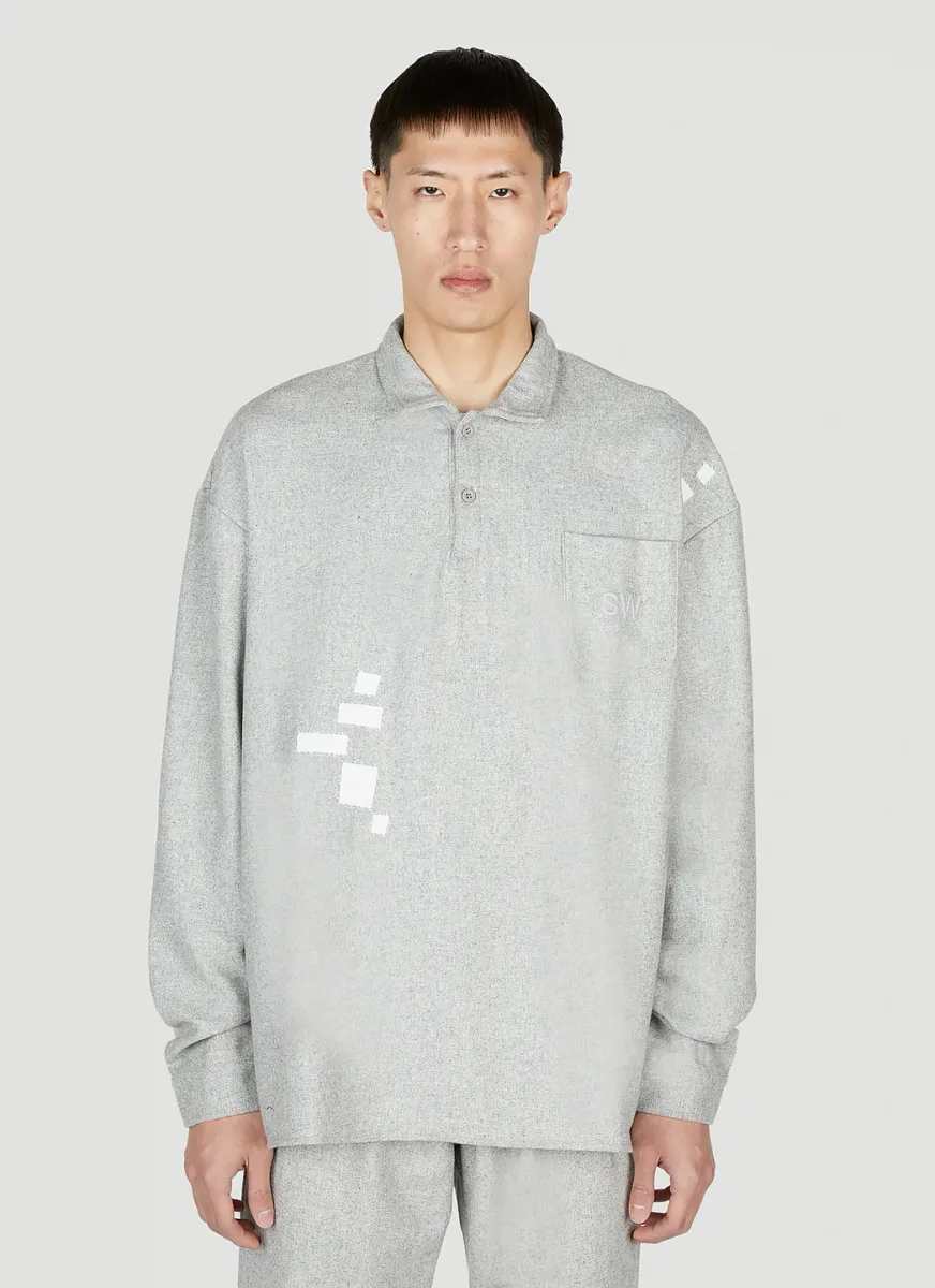 Long Sleeve Knit Polo Top