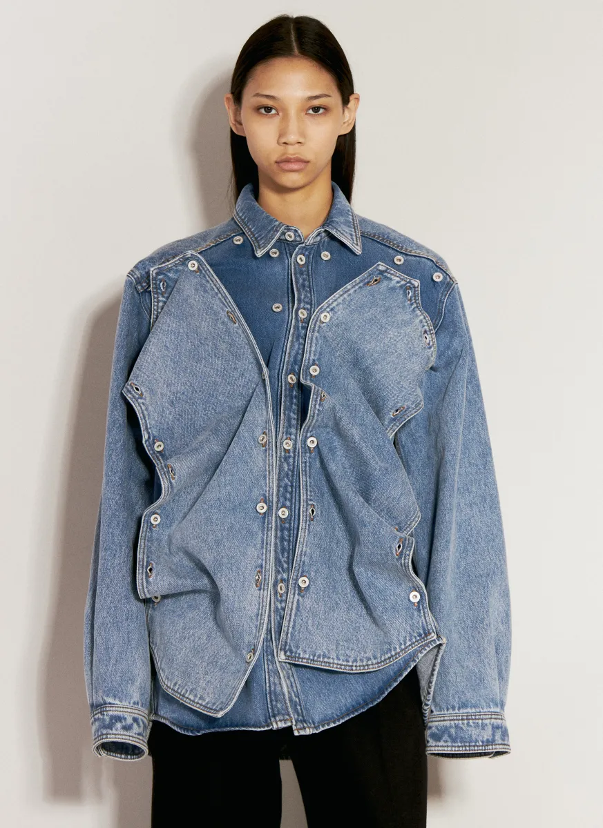 Snap-Off Denim Shirt