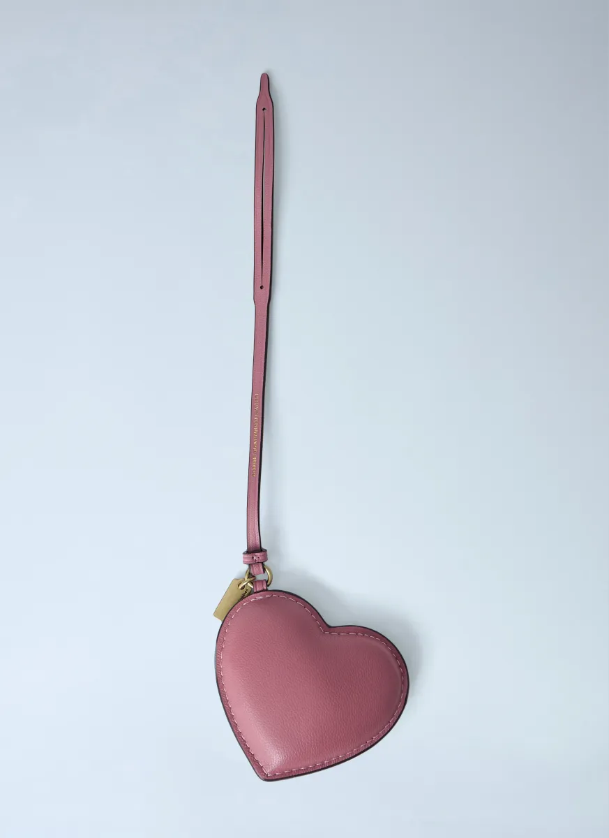 Heart-Shaped Leather Bag Charm
