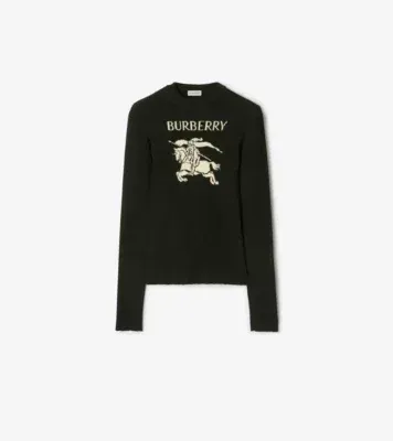 Knight Wool Silk Sweater in Black/green