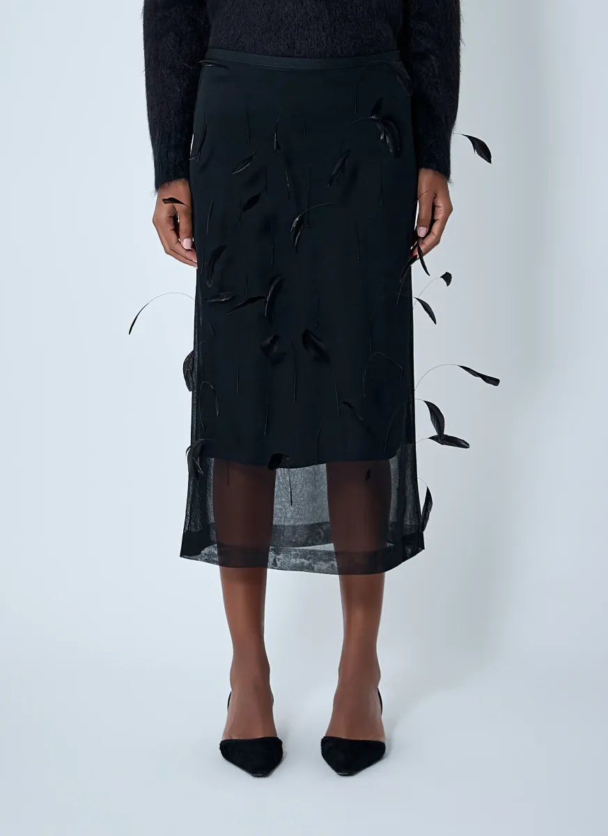 Feather Embroidery Skirt