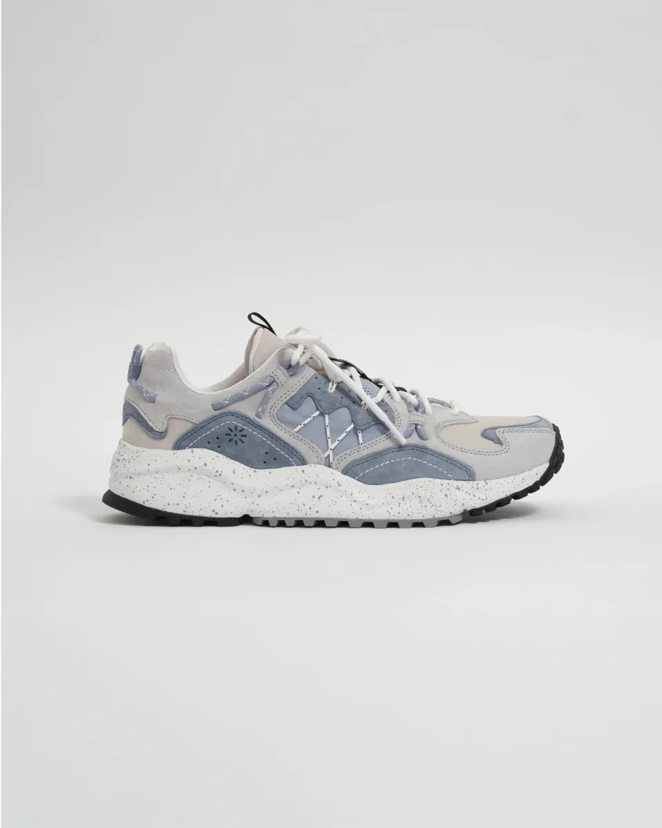 Flower Mountain - Grey Light Blue Suede and Nylon Yamabushi Trainers