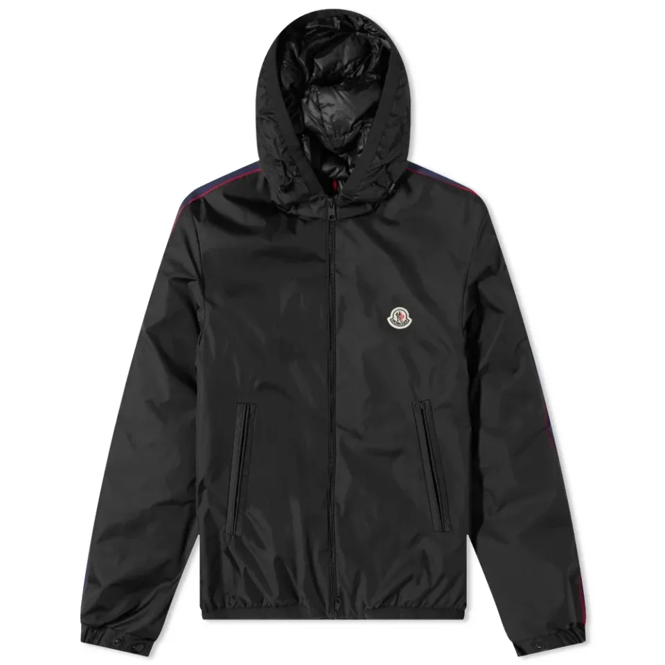 Necker Sleeve Stripe Hooded Jacket