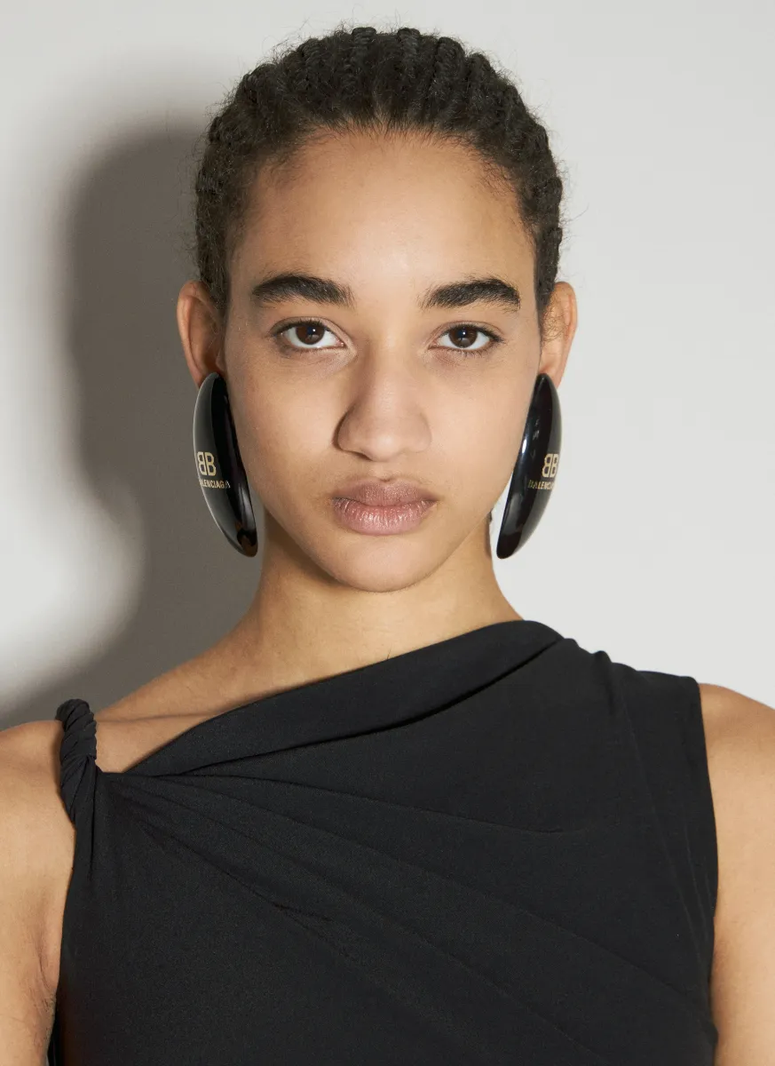 Oval Logo Plaque Earrings