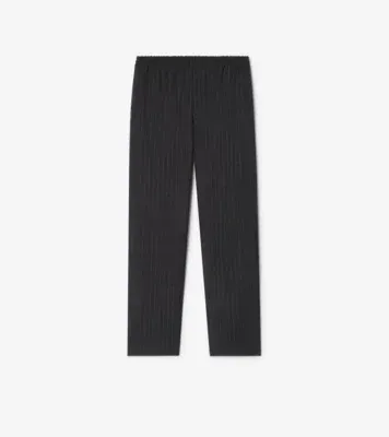 Pinstriped Wool Track Pants in Iron grey