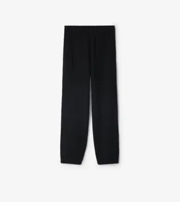 Check Label Cotton Jogging Pants in Black