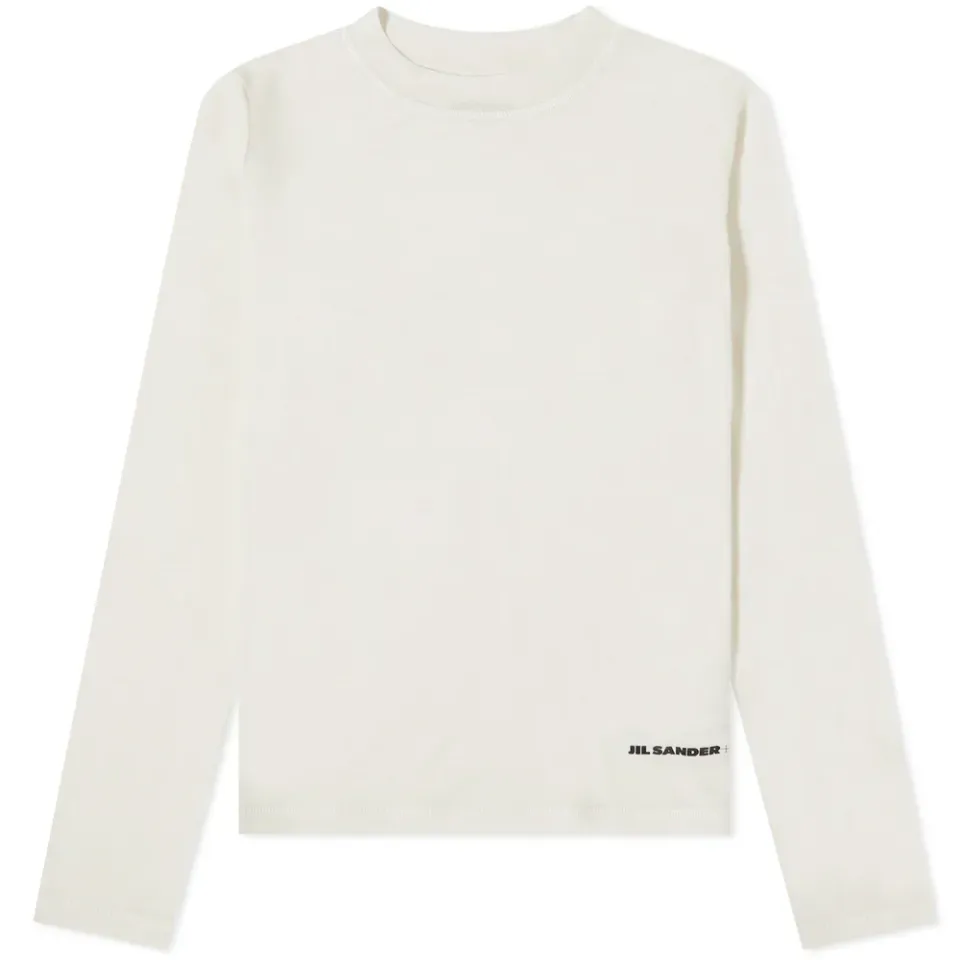 Plus Long Sleeve Crew Logo Top