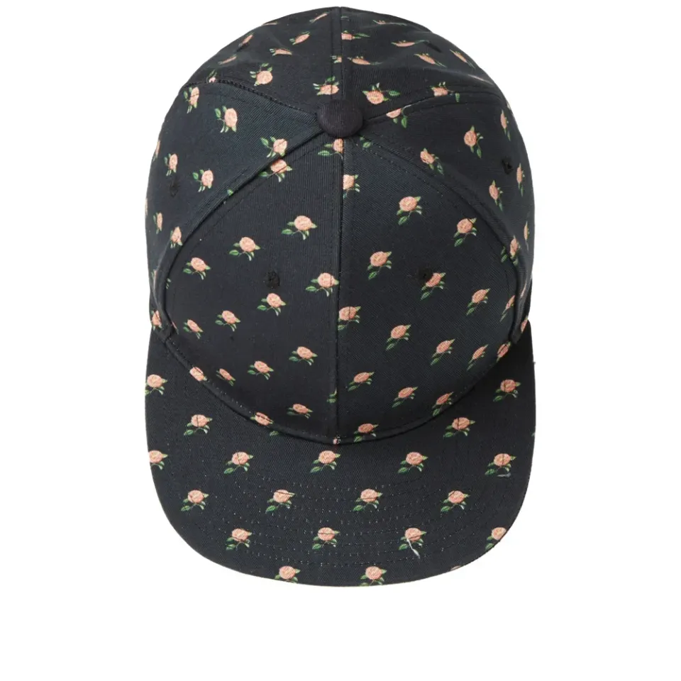 Rose Print Snapback Cap