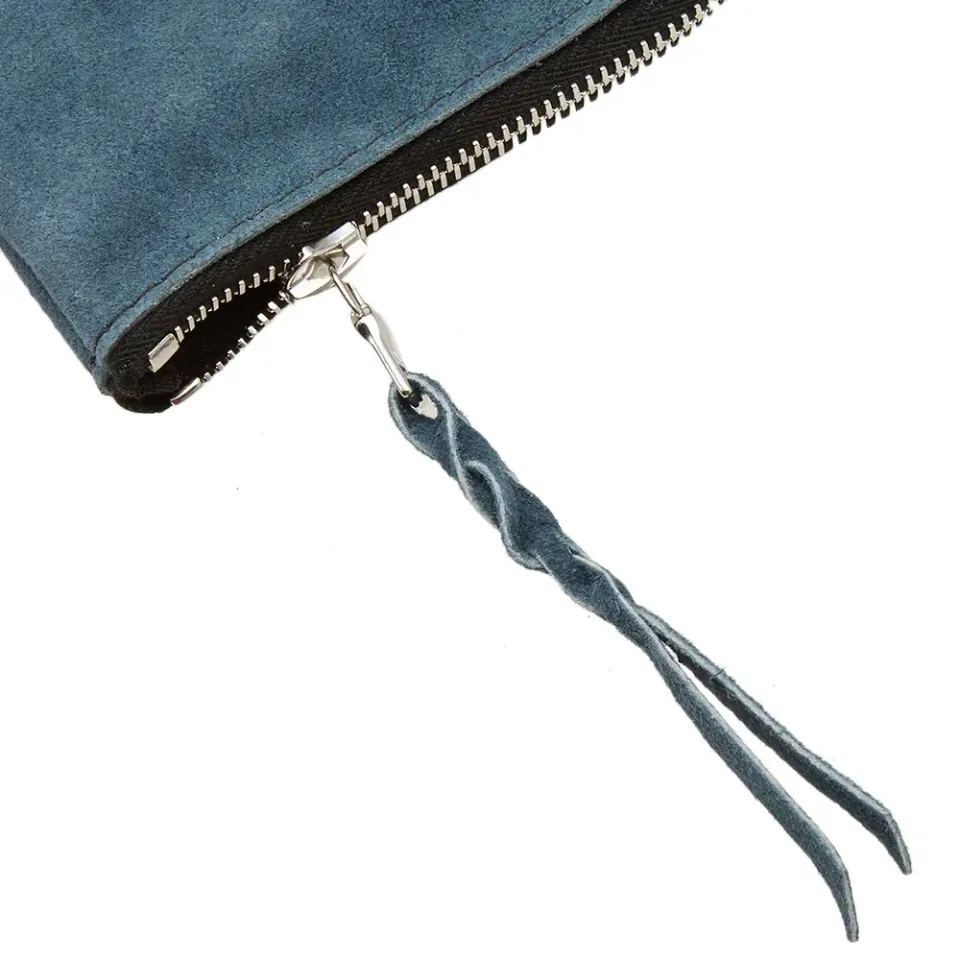 Suede Half Zip Wallet