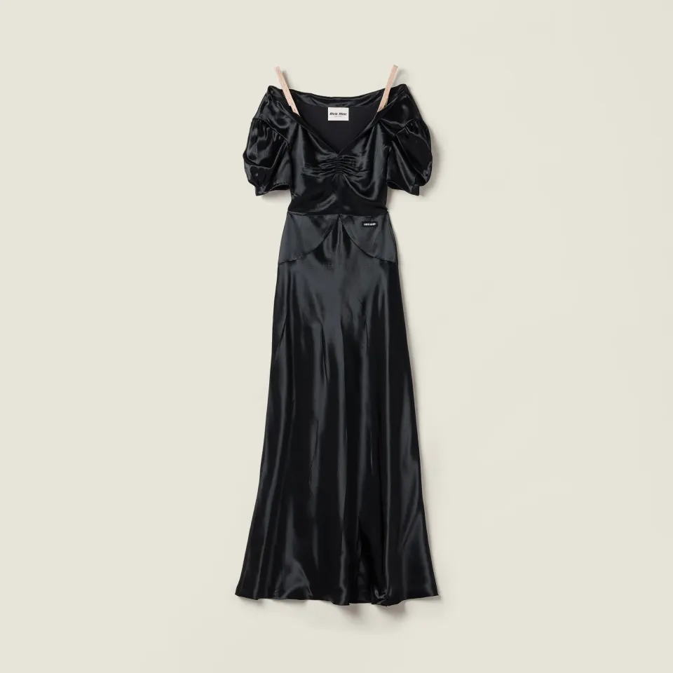 Long satin dress